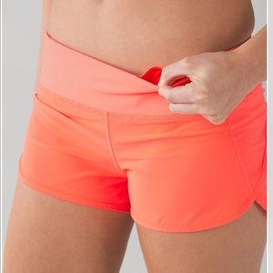 NWT VELI “very light flare” neon coral speed short